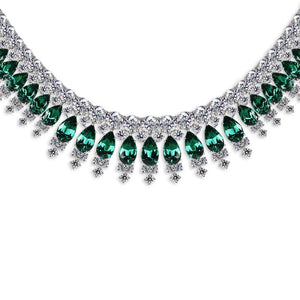 Phillipa Emerald Grand Necklace Sterling Silver