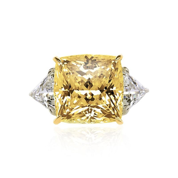 Gemma Yellow Ring 9K White Gold