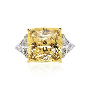 Gemma Yellow Ring 9K White Gold