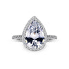 Sterling Silver Cocktail Ring - Pear Cut Border Set design