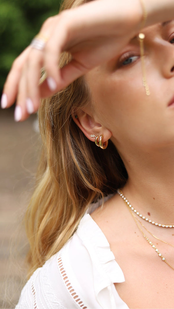 Haley Hoop Earrings Large Gold Vermeil
