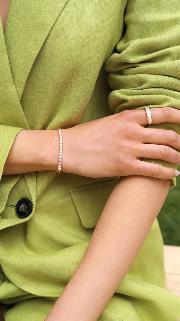 Hailey Tennis Bracelet Gold Vermeil