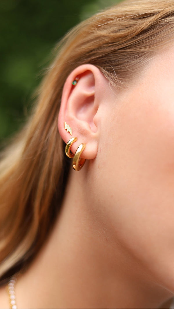 Haley Hoop Earrings Large Gold Vermeil