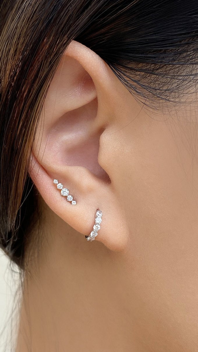 Haru Stud White Gold Plated
