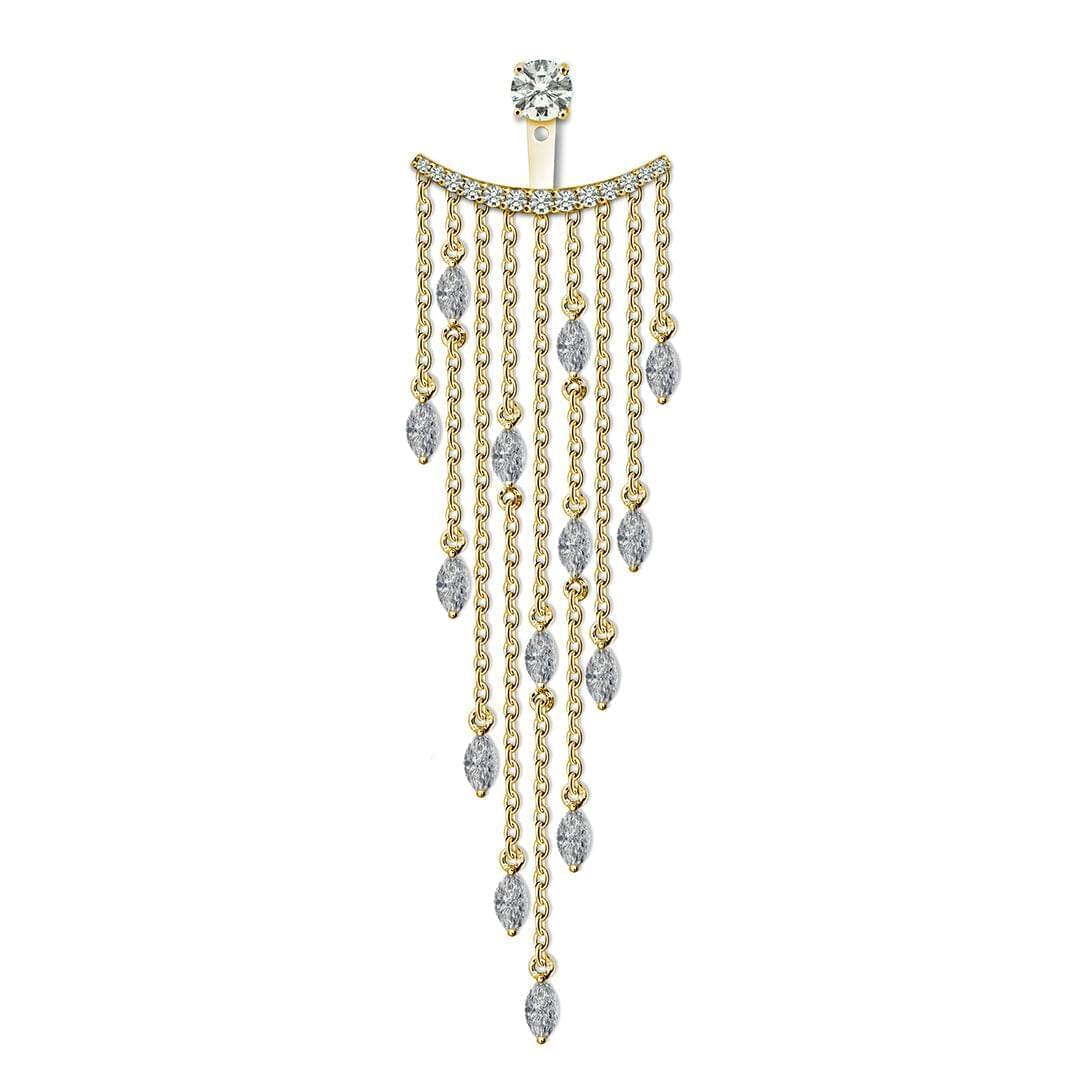 A-Lister Ear Jacket Earrings Gold Vermeil