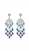 Alba Chandeliers Sapphire Rain White Gold Plated