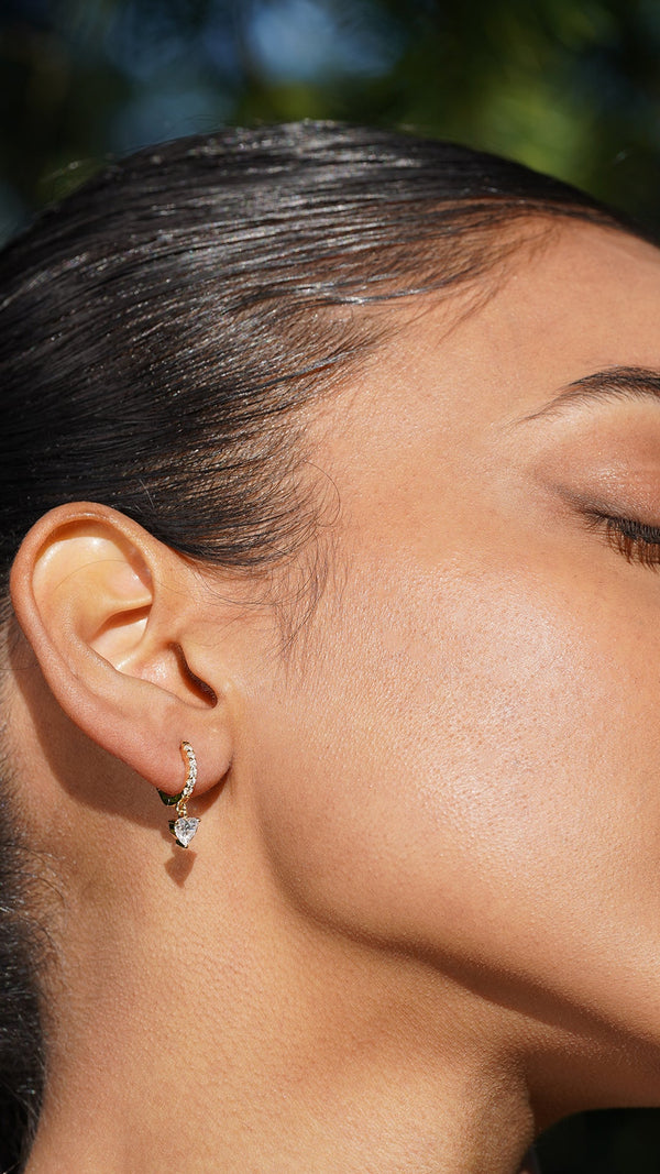 Amare Heart Hoop Earrings Gold Vermeil