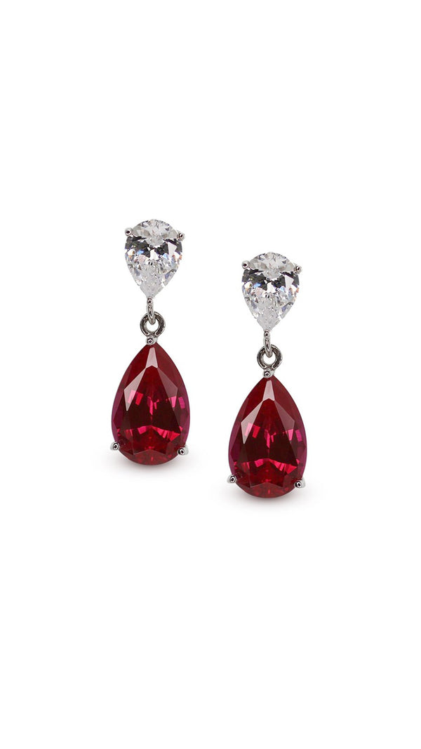 Arabella Ruby Earrings 9K White Gold