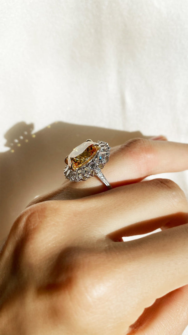 Beryl Canary Ring Sterling Silver