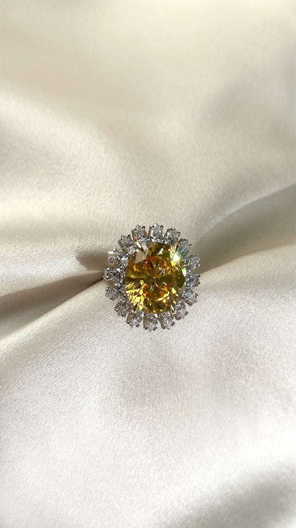 Beryl Canary Ring Sterling Silver