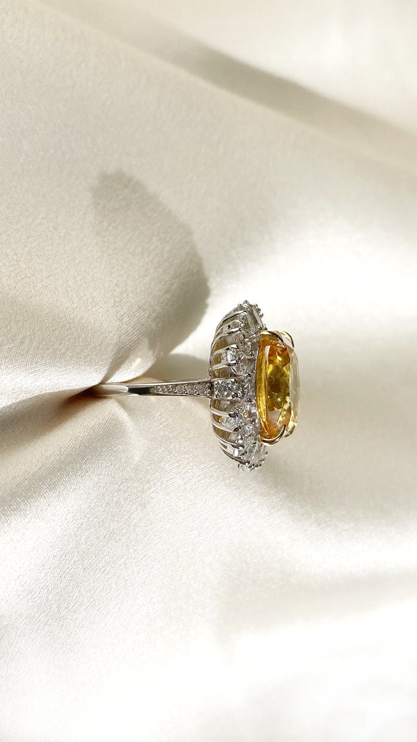 Beryl Canary Ring Sterling Silver