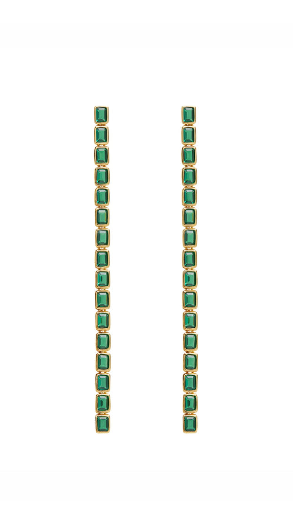 Cassidy Emerald Green Earrings Gold Vermeil