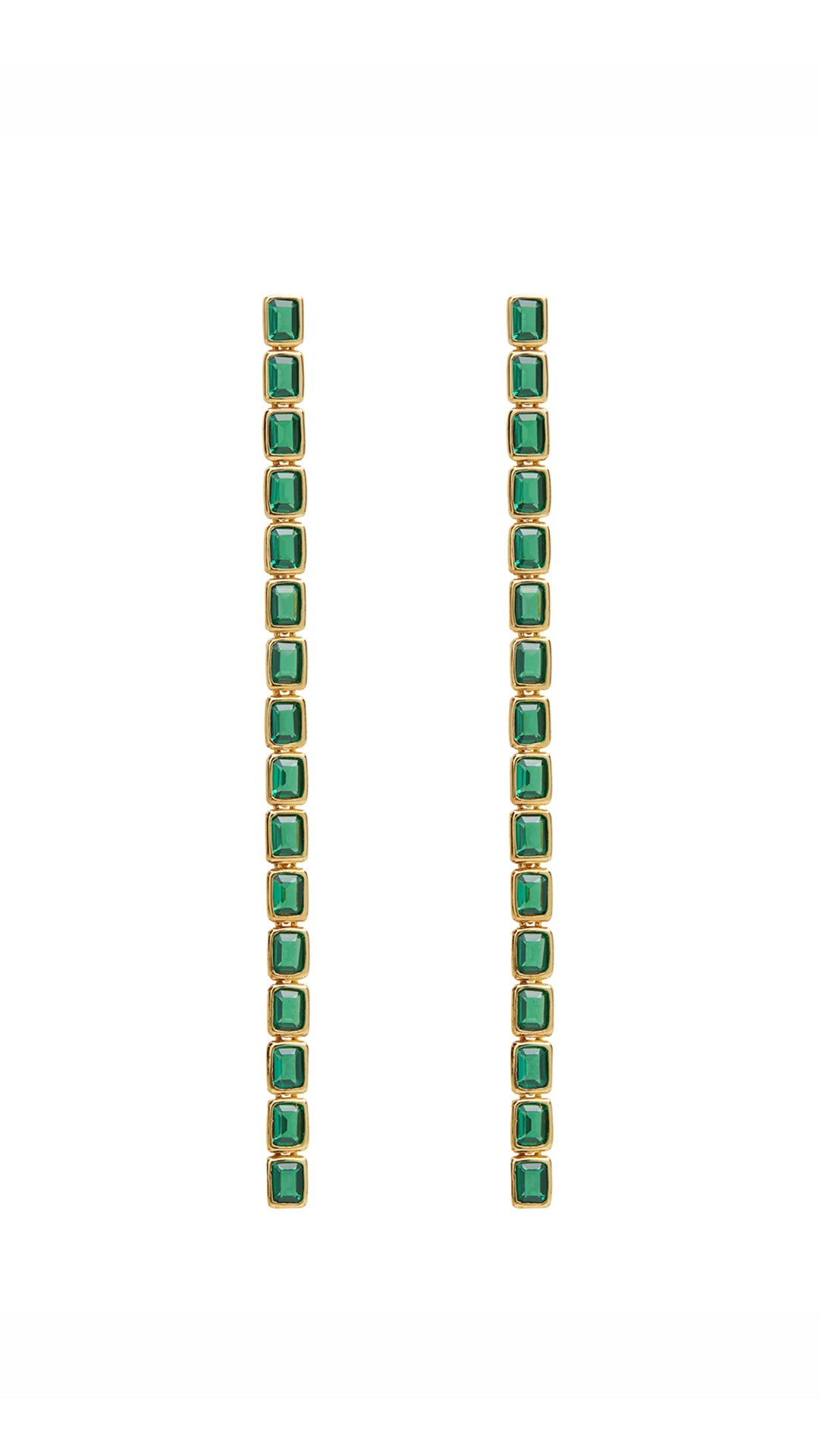 Cassidy Emerald Green Earrings Gold Vermeil