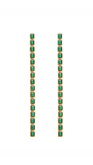 Cassidy Emerald Green Earrings Gold Vermeil