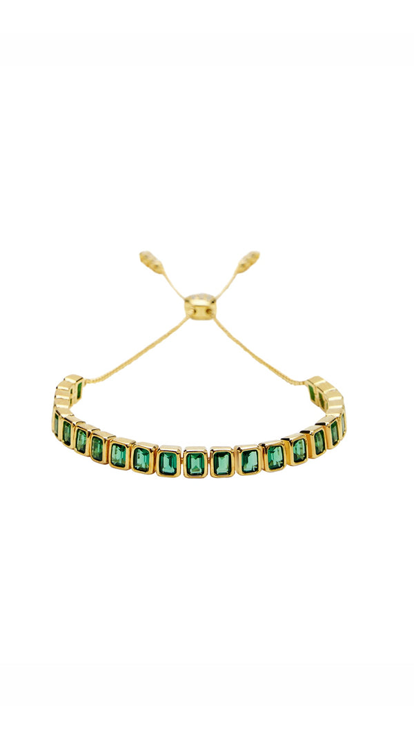 Cassidy Emerald Green Bracelet Gold Vermeil