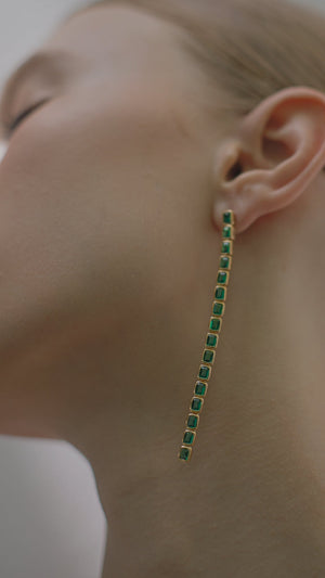 Cassidy Emerald Green Earrings Gold Vermeil