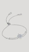Camelia vintage inspired bracelet for wmoen in sterling silver with white gold plating.