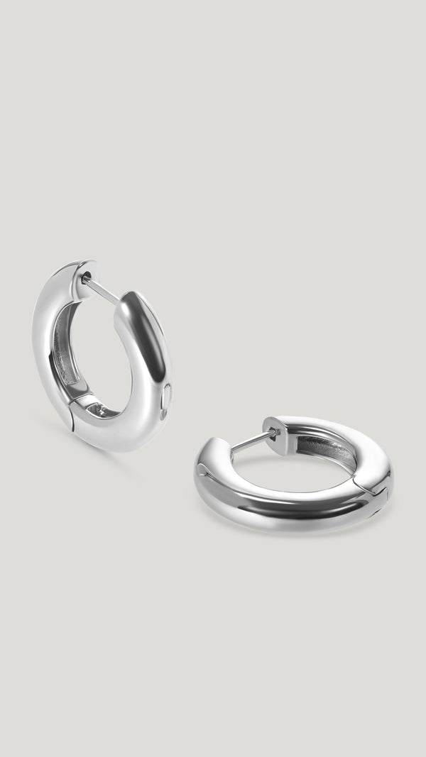 Haley Hoop Earrings Large Sterling Silver
