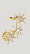 Indi yellow gold star ear cuff for women
