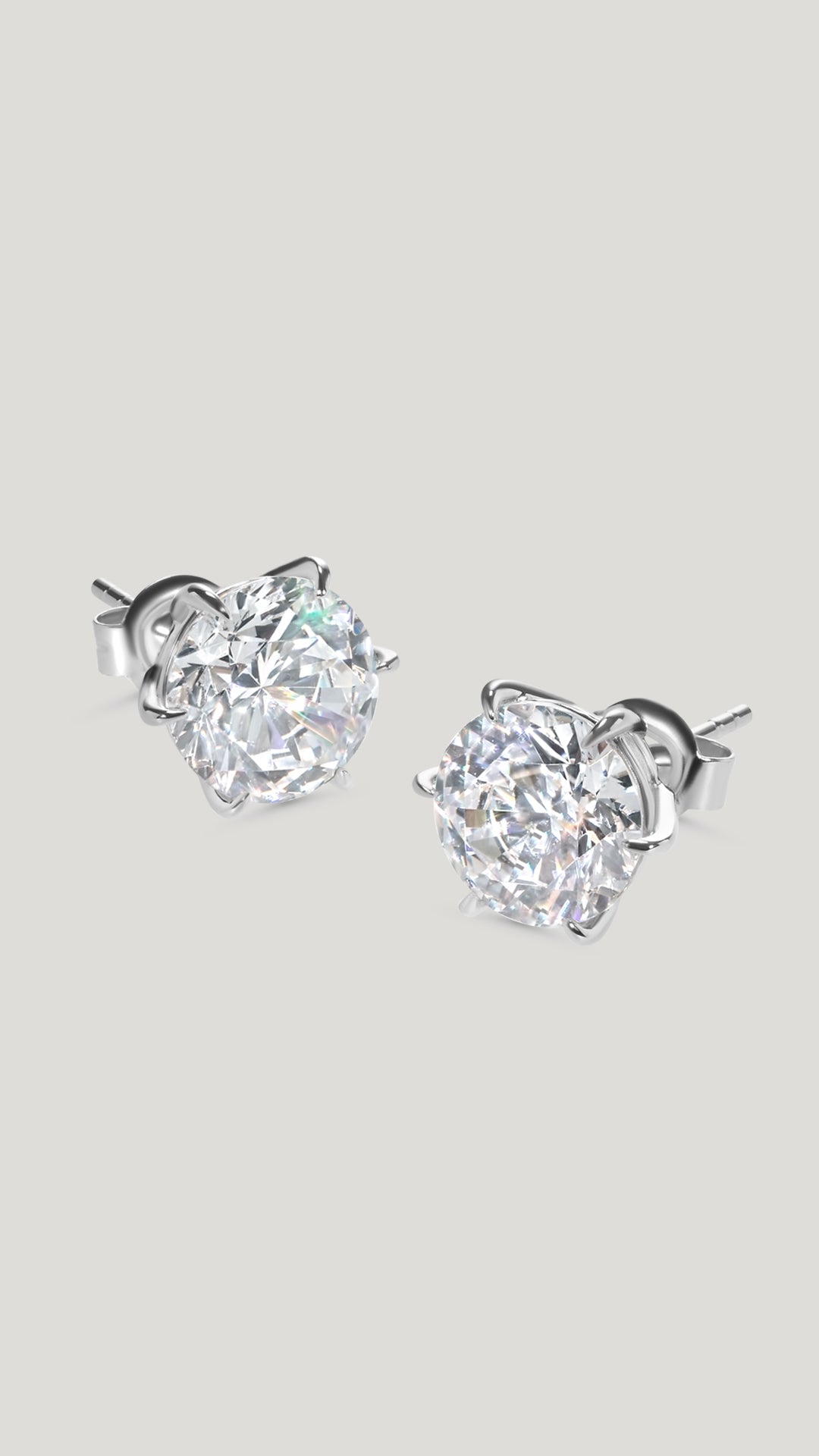 Fiona Stud Earrings 9K White Gold