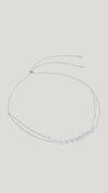 Marquis chevron silhouette statement necklace for women in white gold plated sterling silver.