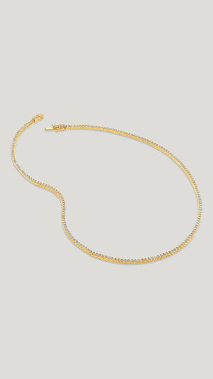 Lexi 18k gold vermeil on sterling silver classic tennis necklace for women.
