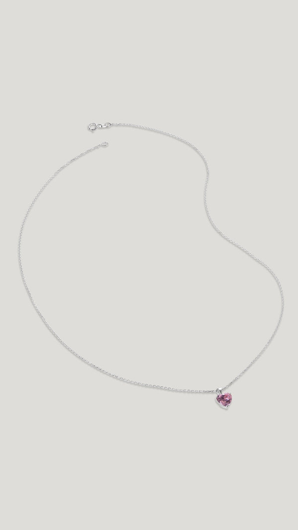 Camden Light Pink Necklace 9K White Gold