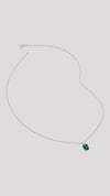 Fulton Emerald Green Necklace 9K White Gold