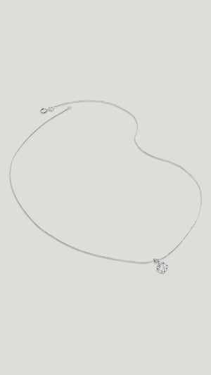9K Solid white gold pendant necklace for women