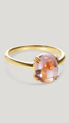 Cabochon stone gold vermeil ring for women made from recycled paparadascha gemstones from the sugardrop collection