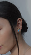 Cady Pearl Turquoise Huggie Earrings Gold Vermeil