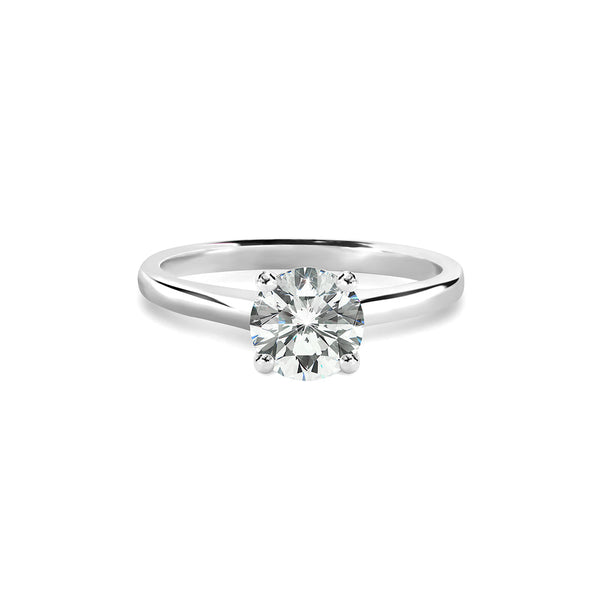 Caroline Ring 18K White Gold with 0.59 carat Round diamond Ideal cut G color VVS1 clarity