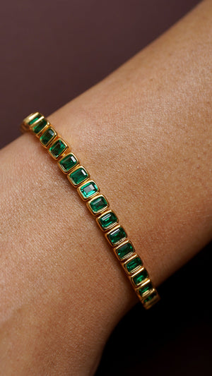 Cassidy Emerald Green Bracelet Gold Vermeil