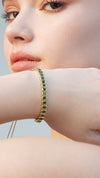 Cassidy Emerald Green Bracelet Gold Vermeil