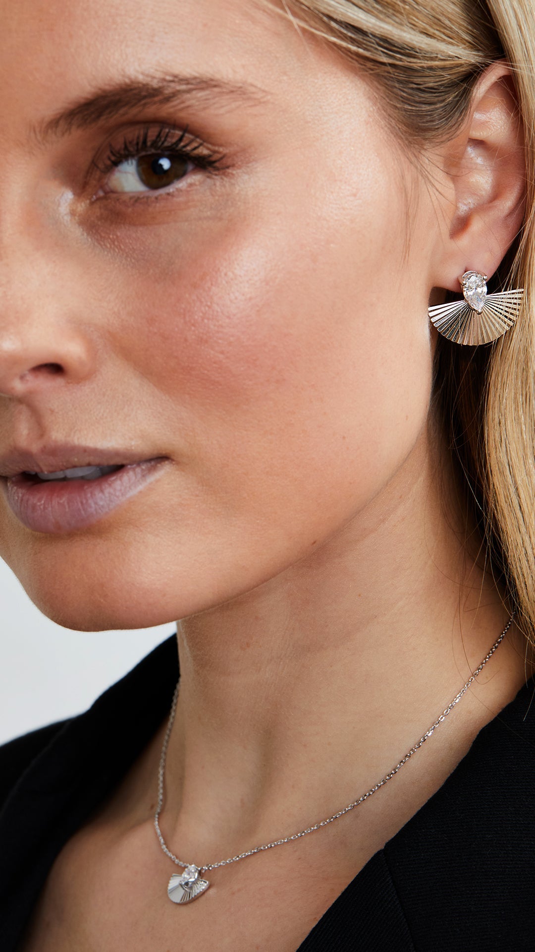 Celene Stud Earrings Large Sterling Silver