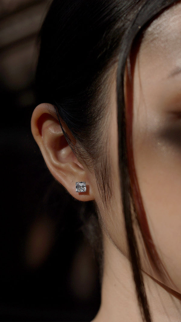 Charlie Stud Earrings 9K White Gold