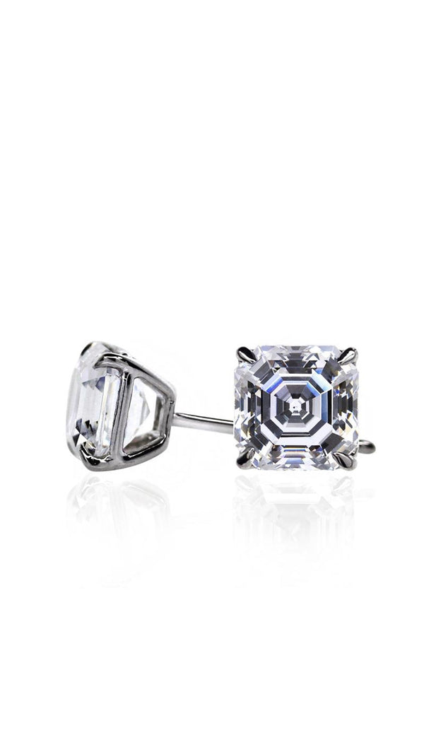 Charlie Stud Earrings 9K White Gold