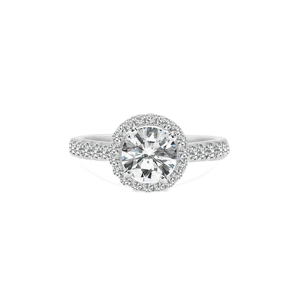 Delilah Ring 18K White Gold with 0.92 carat Round diamond Excellent cut E color VS2 clarity
