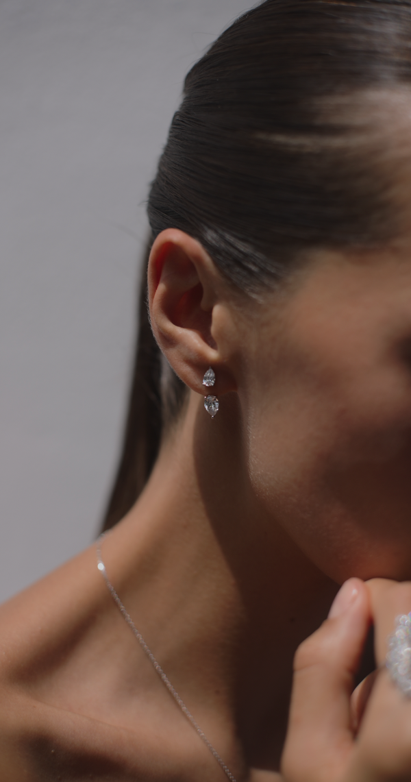 Eileen Ear Jacket White Gold Plated