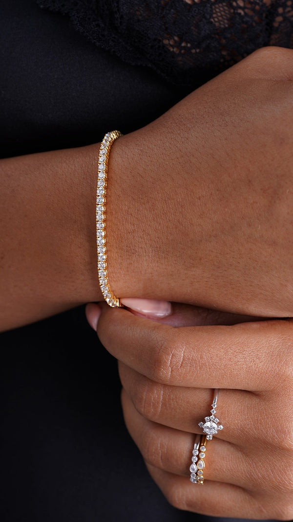 Francine Tennis Bracelet Gold Vermeil
