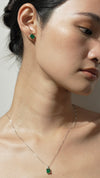 Fulton Emerald Green Necklace 9K White Gold