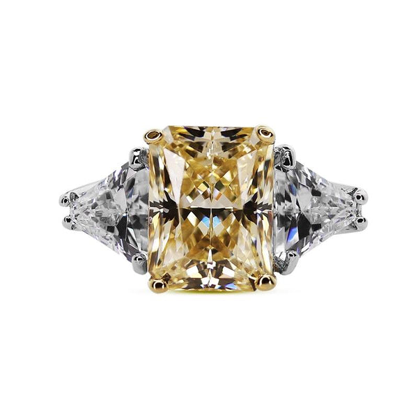 Farrah Canary Radiant Ring 9K White Gold