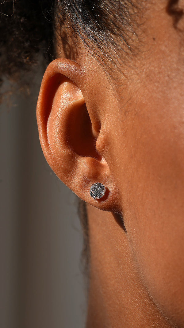 Fawn Stud Earrings 9K White Gold