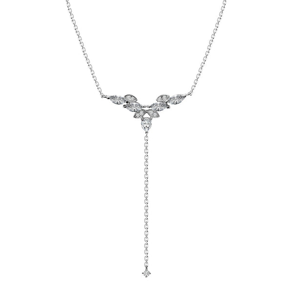 Fleur Necklace 9K White Gold