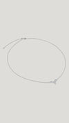 Petal inspired lab grown diamond necklace for women in 9k solid white gold. 