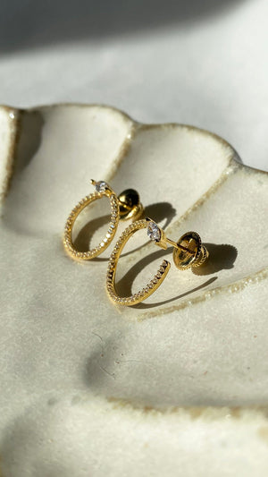 Gaea Hoop Earrings Gold Vermeil