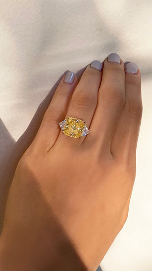 Gemma Yellow Ring 9K White Gold