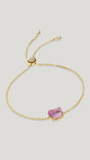 Gold vermeil  slider bracelet for women featuring a recycled stone in paparadascha from the sugardrop collection.