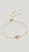 Gold vermeil on sterling silver slider bracelet for women with lab-grown paparadascha stone from the sugardrop collection