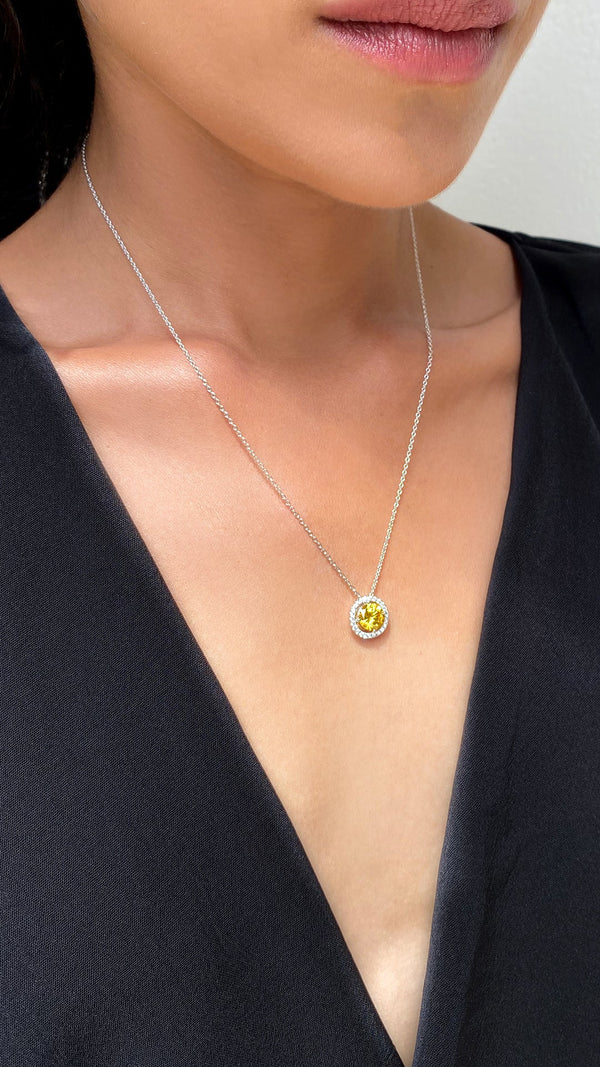Gwen Yellow Necklace Sterling Silver